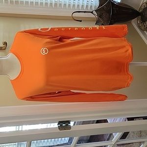 Magellan Outdoors MagWick fish gear coral long slv tee white yellow trim S EUC…